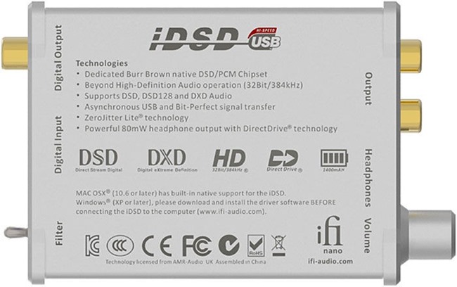 Las características técnicas y de audio del DAC nómada iDSD Nano de iFi Audio